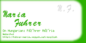 maria fuhrer business card